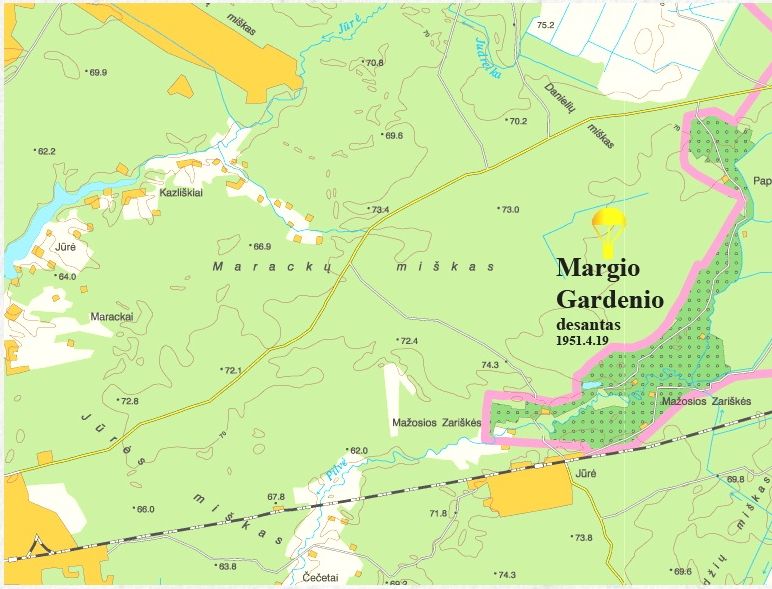 Desantininkų Julijono Būtėno-Margio ir Jono Kukausko-Gardenio nusileidimo vieta